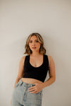 Jolie Ribbed Seamless Crop Top - Black