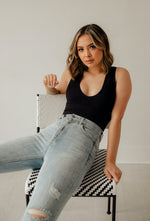 Jolie Ribbed Seamless Crop Top - Black
