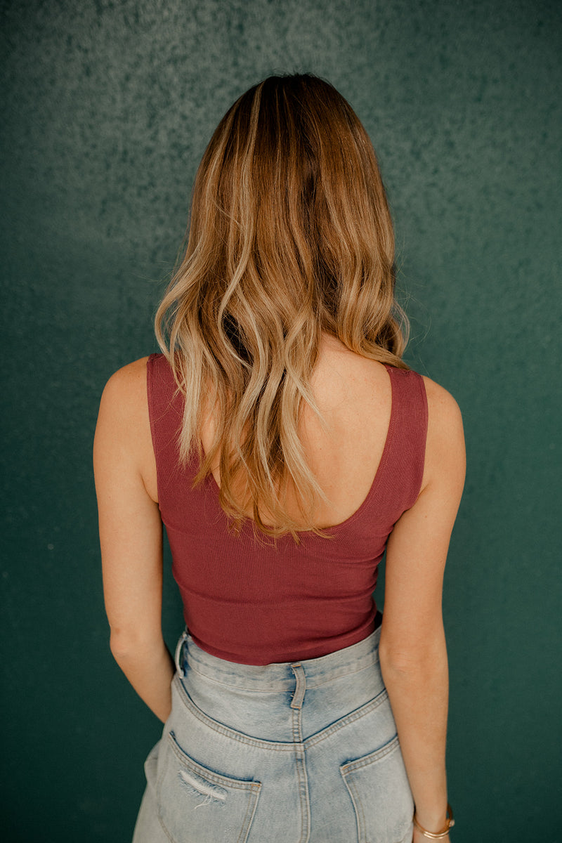Weekender Seamless  Crop Tank - Dark Mauve