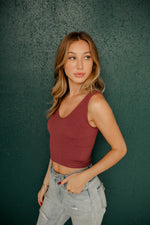 Weekender Seamless  Crop Tank - Dark Mauve