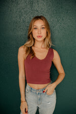 Weekender Seamless  Crop Tank - Dark Mauve