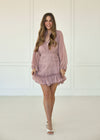 Shine On Pleated Ruffle Mini Dress - Blush