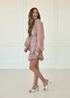 Shine On Pleated Ruffle Mini Dress - Blush