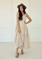 Baker Cotton Gingham Tiered Maxi Dress