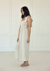 Sirius Pocketed Smocked Tie Linen Jumpsuit