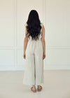 Sirius Pocketed Smocked Tie Linen Jumpsuit