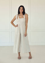 Sirius Pocketed Smocked Tie Linen Jumpsuit