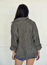 Unstoppable Corduroy Leopard Shacket - Charcoal