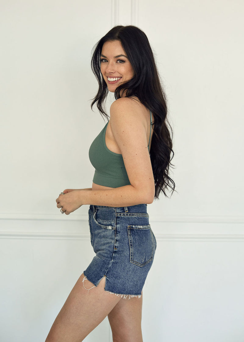 Keep In Control Padded Bralette - Sage