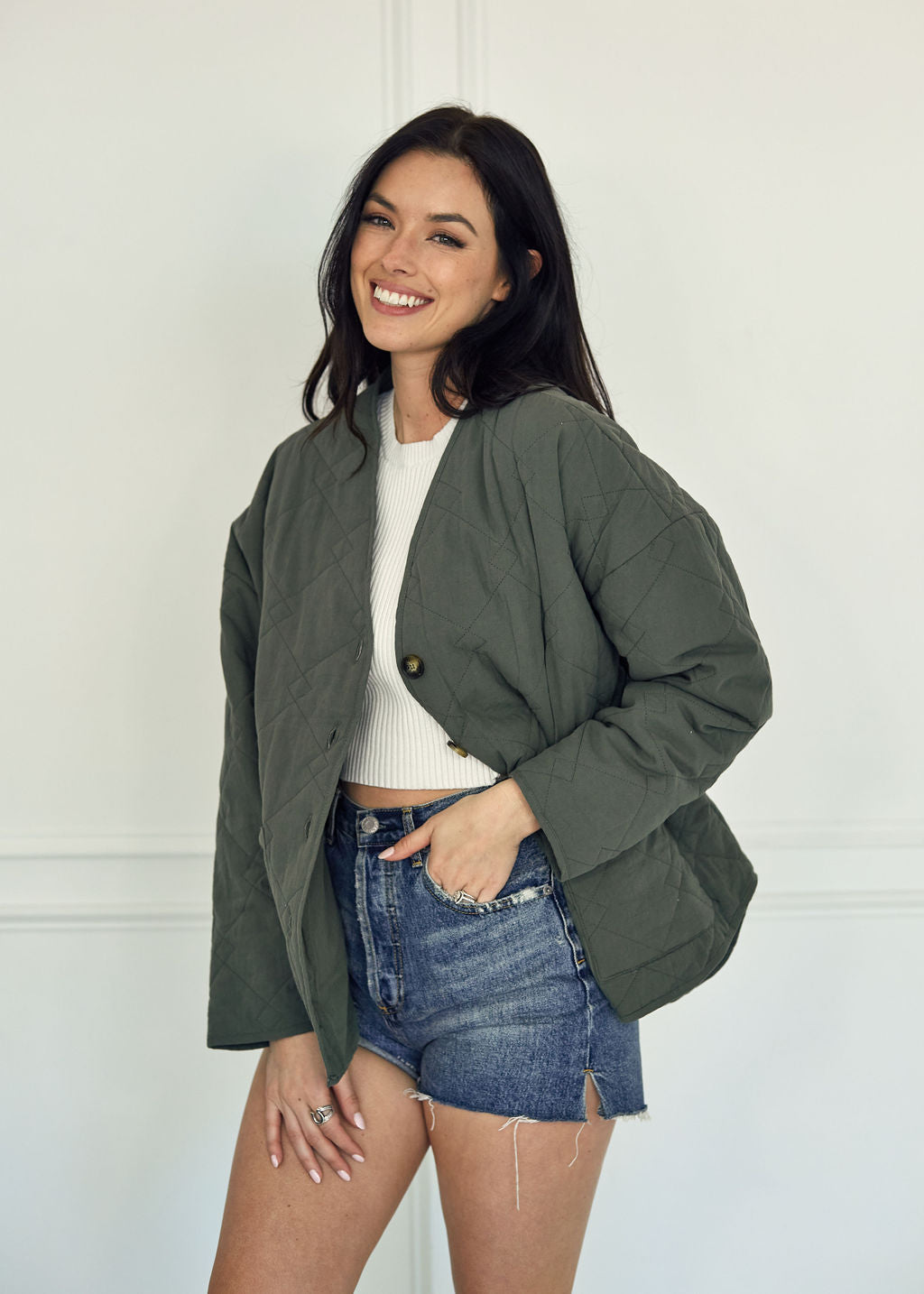 Charlie Quilted Padded Jacket - Green