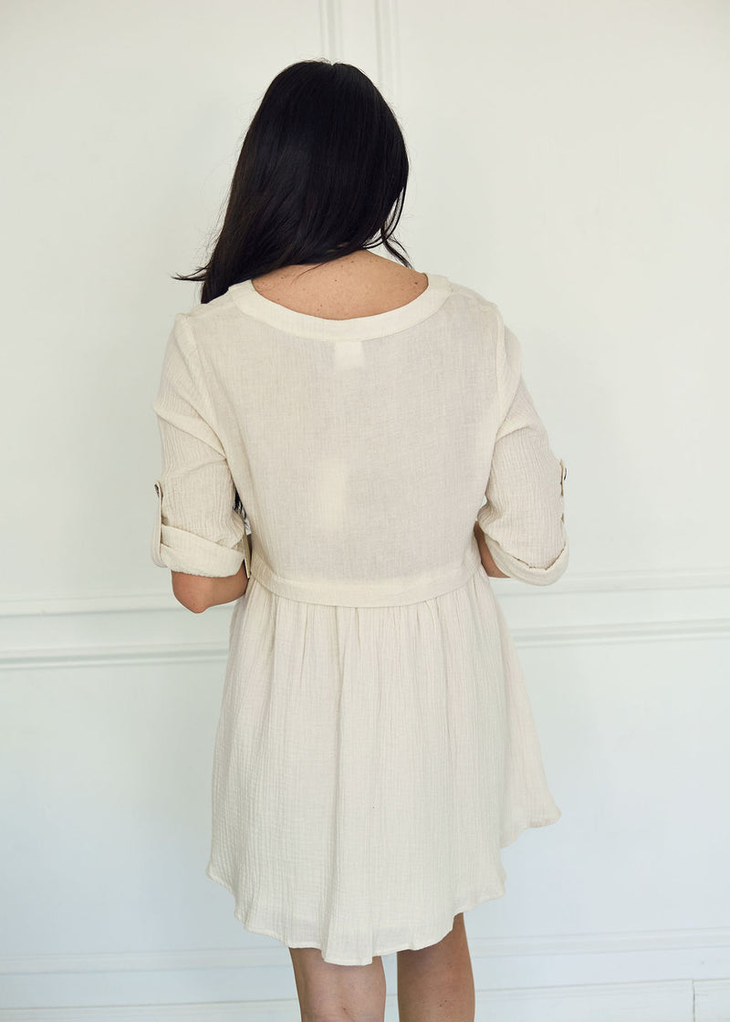 Yolanda Cotton Button Down Babydoll Dress