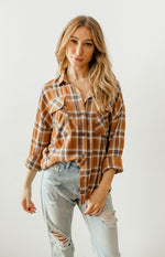 Journey Oversized Plaid Flannel Shirt Top