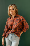 Thomas Plaid Button Down Top