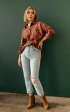 Thomas Plaid Button Down Top