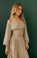 Queensland Smocked Ruffle Crop Top