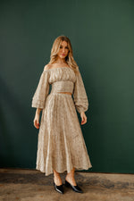 Queensland Smocked Ruffle Crop Top