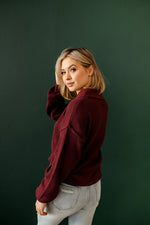 Hamptons Collared Button Down Sweater - Mulberry