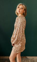 Event Ready Sequin Padded Shoulder Dress
