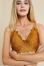 Cassie Padded Lace Bralette - Marigold