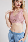 Cassie Padded Lace Bralette - Mauve