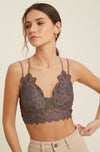Cassie Padded Lace Bralette - Midnight