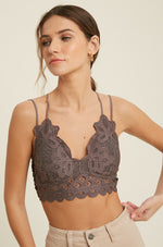 Cassie Padded Lace Bralette - Midnight