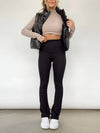 All Set High Rise Flared Pants- Black