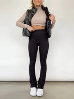 All Set High Rise Flared Pants- Black