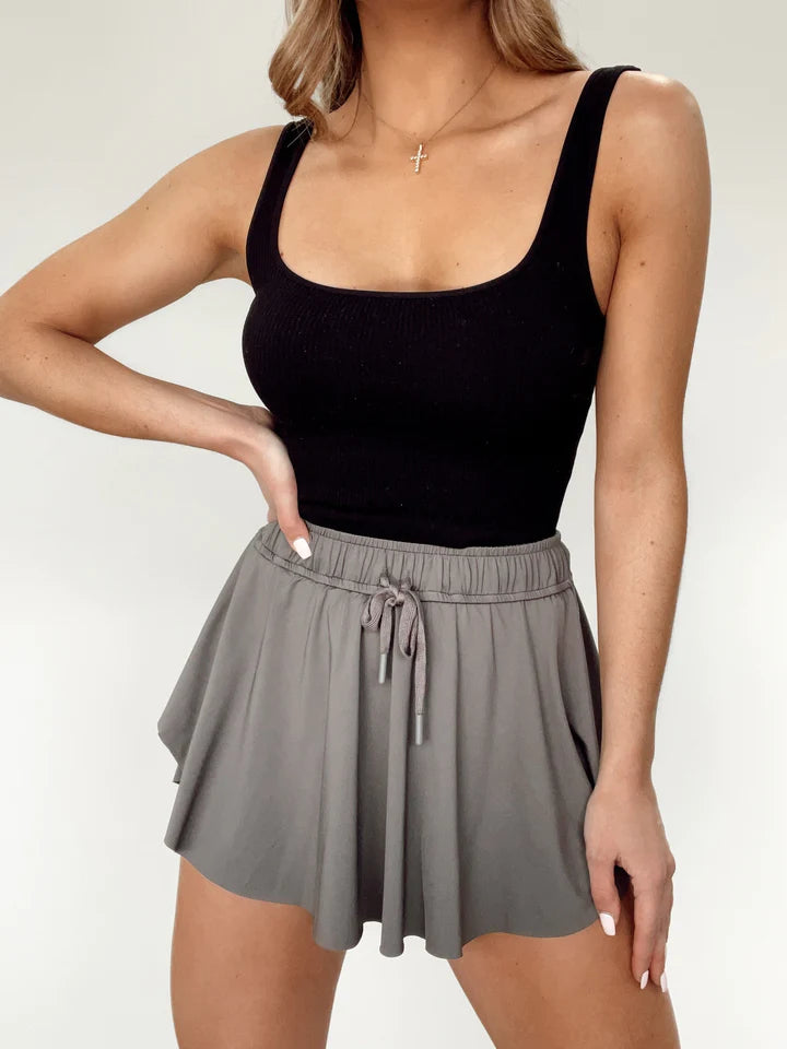 Remee Active Butterfly Skort- Charcoal