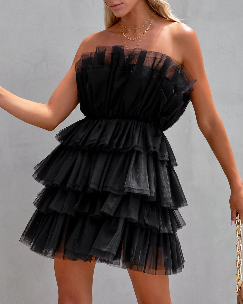 Leila Strapless Tulle Mini Dress