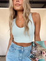 Meant To Be Ribbed Seamless Crop Top - Dusty Mint