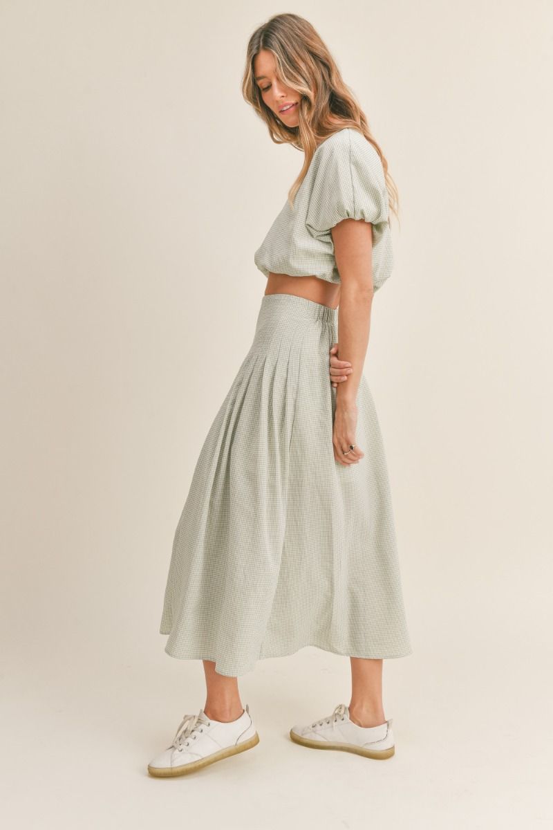 Sunny Meadow Pleated Midi Skirt