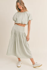 Sunny Meadow Pleated Midi Skirt