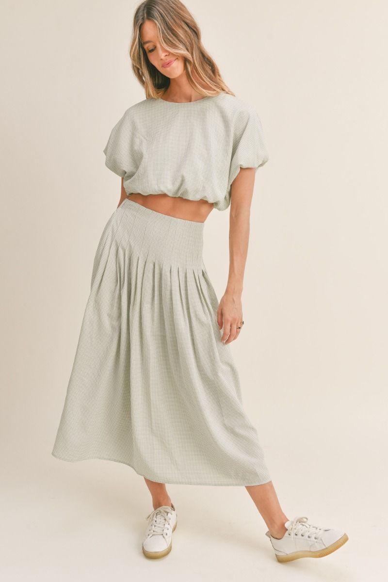 Sunny Meadow Pleated Midi Skirt
