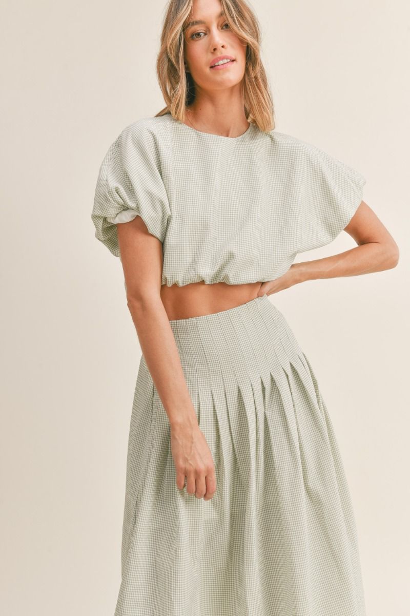 Sunny Meadow Puffy Sleeve Crop Top