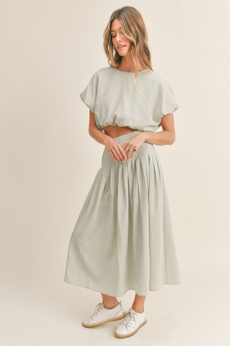 Sunny Meadow Pleated Midi Skirt