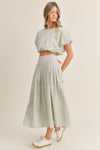 Sunny Meadow Pleated Midi Skirt