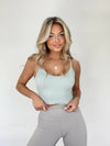 Sydney Ribbed Seamless Crop Tank - Dusty Mint